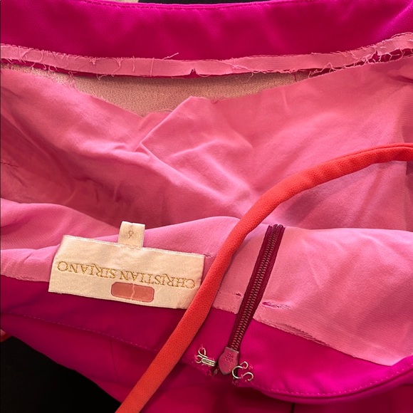 Christian Siriano Pink Tie Shoulder Dress Size 6 - Picture 7 of 15